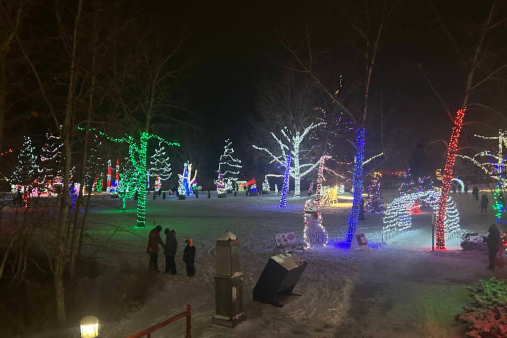 Many people toured around the Winter Village Christmas Lights at the Pier. (Sarah Baker/Sylvan Lake News)