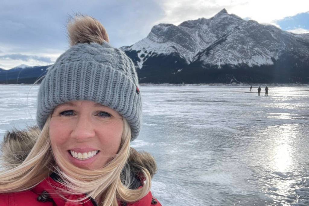 Keri Pratt takes a selfie at Abraham Lake in Alberta. (Contributed photo)